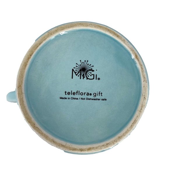 Teleflora Migi Mug Blue Ceramic 2 Handled Zoo Animals Elephant Giraffe Lion Baby - Picture 7 of 8